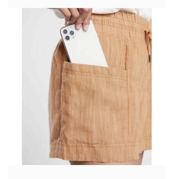 Athleta Cabo Linen 4” Shorts Size 12 Beige Lightweight Beachwear EUC - Picture 11 of 11